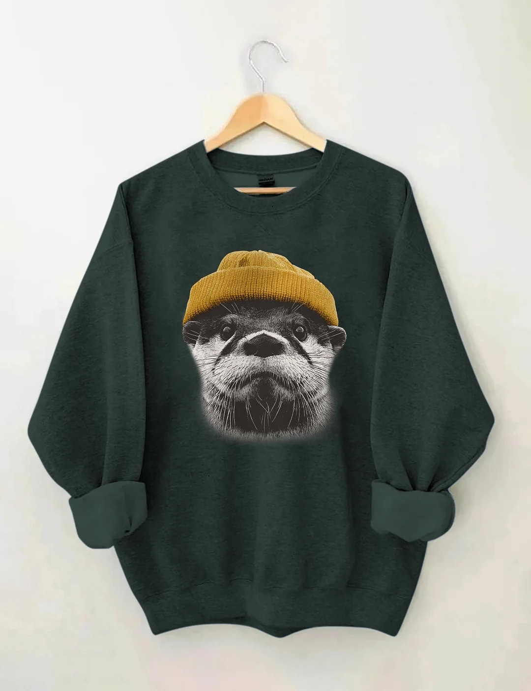 Otter Wearing Beanie Sweatshirt