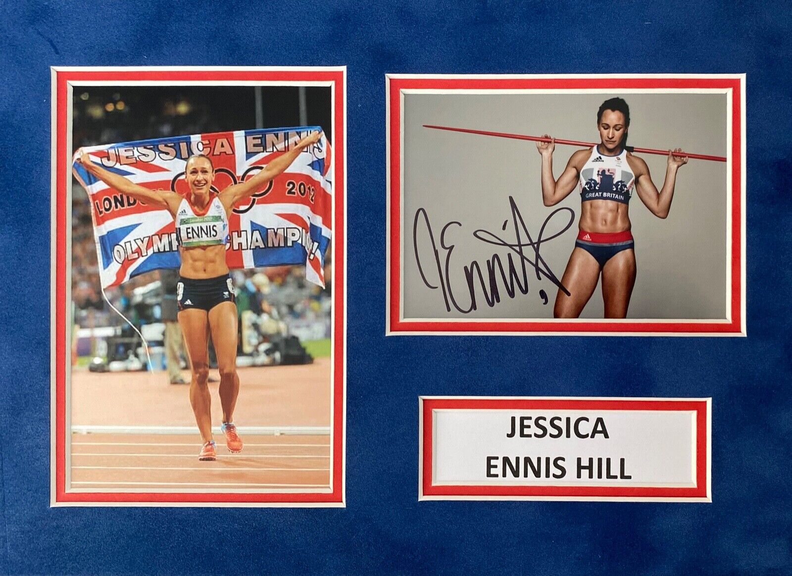 JESSICA ENNIS HILL HAND SIGNED A4 Photo Poster painting MOUNT DISPLAY OLYMPICS AUTOGRAPH 1