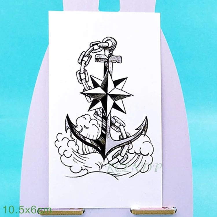 Waterproof Temporary Tattoo Sticker Marine Pirate Anchor Fake Tatto Flash Tatoo Tatouage Wrist Foot Hand Arm For Girl Women Men