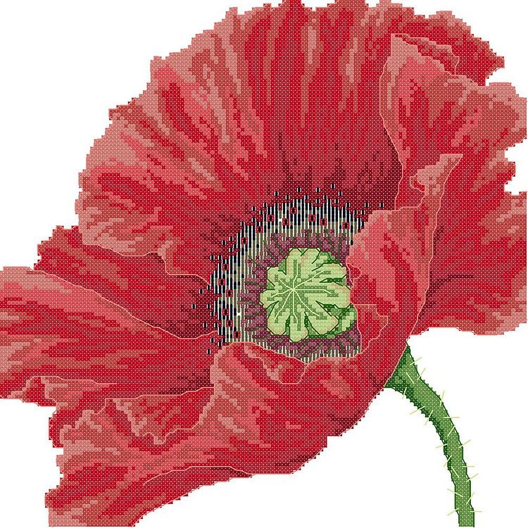 Joy Sunday - Flowers - 14CT 2 Strands Threads Printed Cross Stitch Kit - 33x33cm(Canvas)