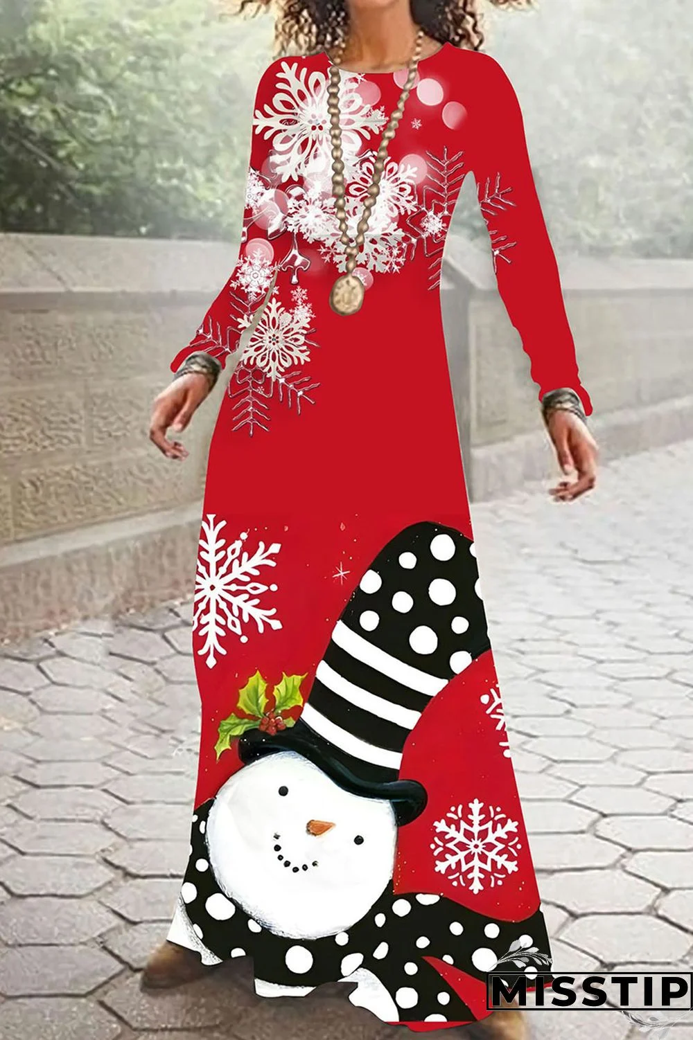 Light Blue Casual Print Patchwork O Neck A Line Dresses