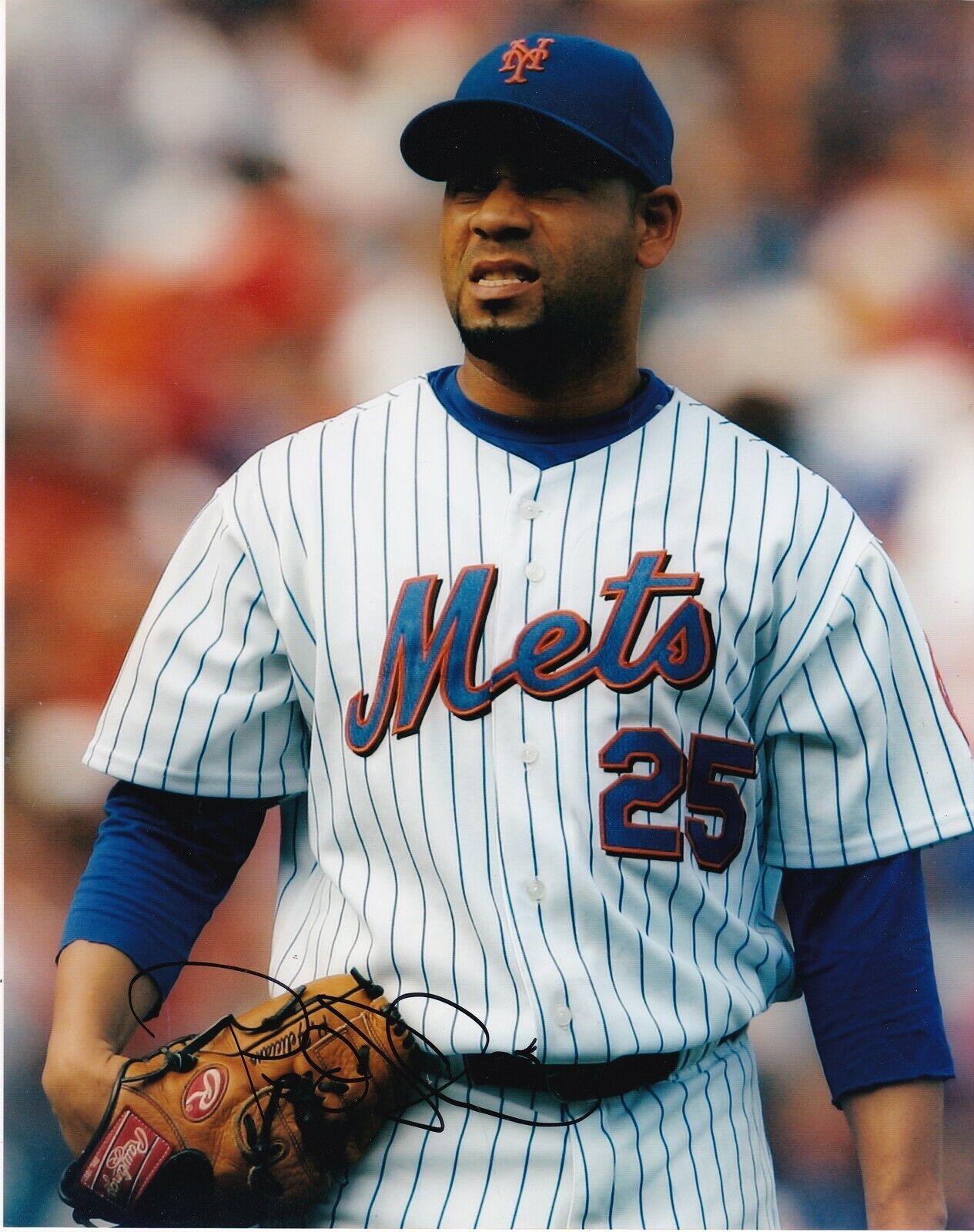 PEDRO FELICIANO NEW YORK METS ACTION SIGNED 8x10