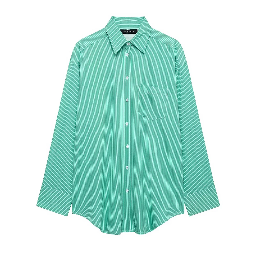 Nigikala Nigikala Spring New Striped Loose Shirt Simple With Long Sleeve Shirt Women 3217253