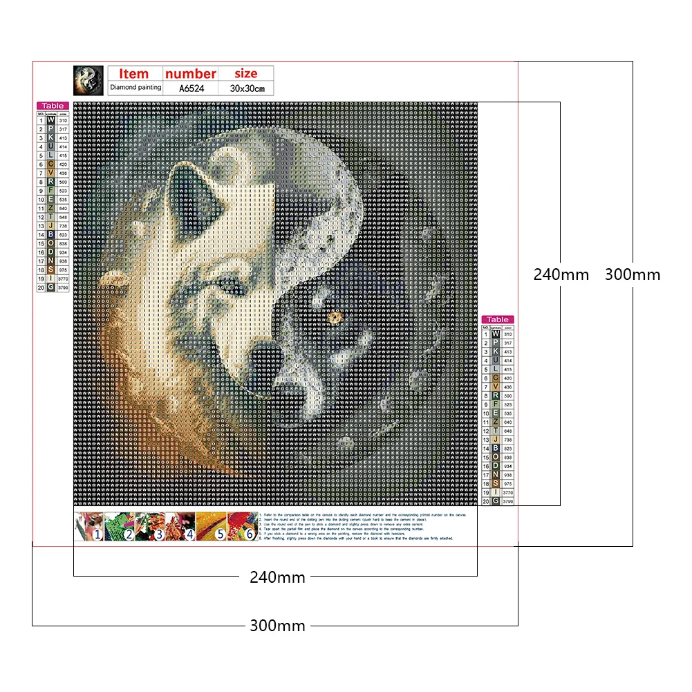 Diamond Painting - Full Round Drill - Tai Chi Wolf(30*30cm)