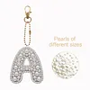 DIY 26 A-Z Letter Pearl Painting Keychain Charm Kits, Custom Alphabet Initial DIY Name Bag Key Ring Gift