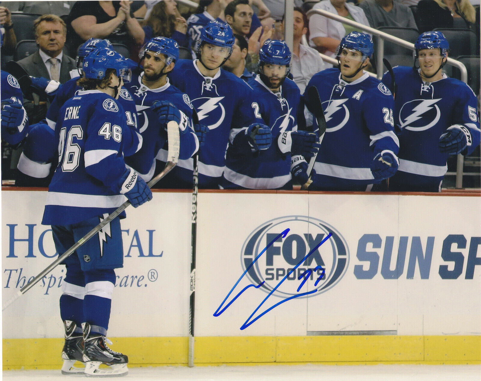 ADAM ERNE SIGNED AUTOGRAPH TAMPA BAY LIGHTNING 8X10 Photo Poster painting