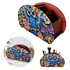 (US Local)DIY Gem Owl Design Wooden Diamond Painting Makeup Brush Storage Box Organizer