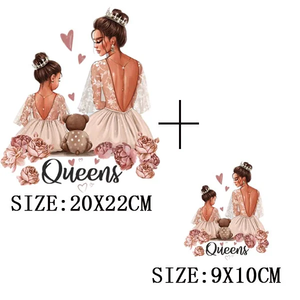 Mom&Children Thermal Stickers On T-shirt DIY Washable Patch On Clothes Lovely Design Iron On Transfer For Hoodies Hat Decoration