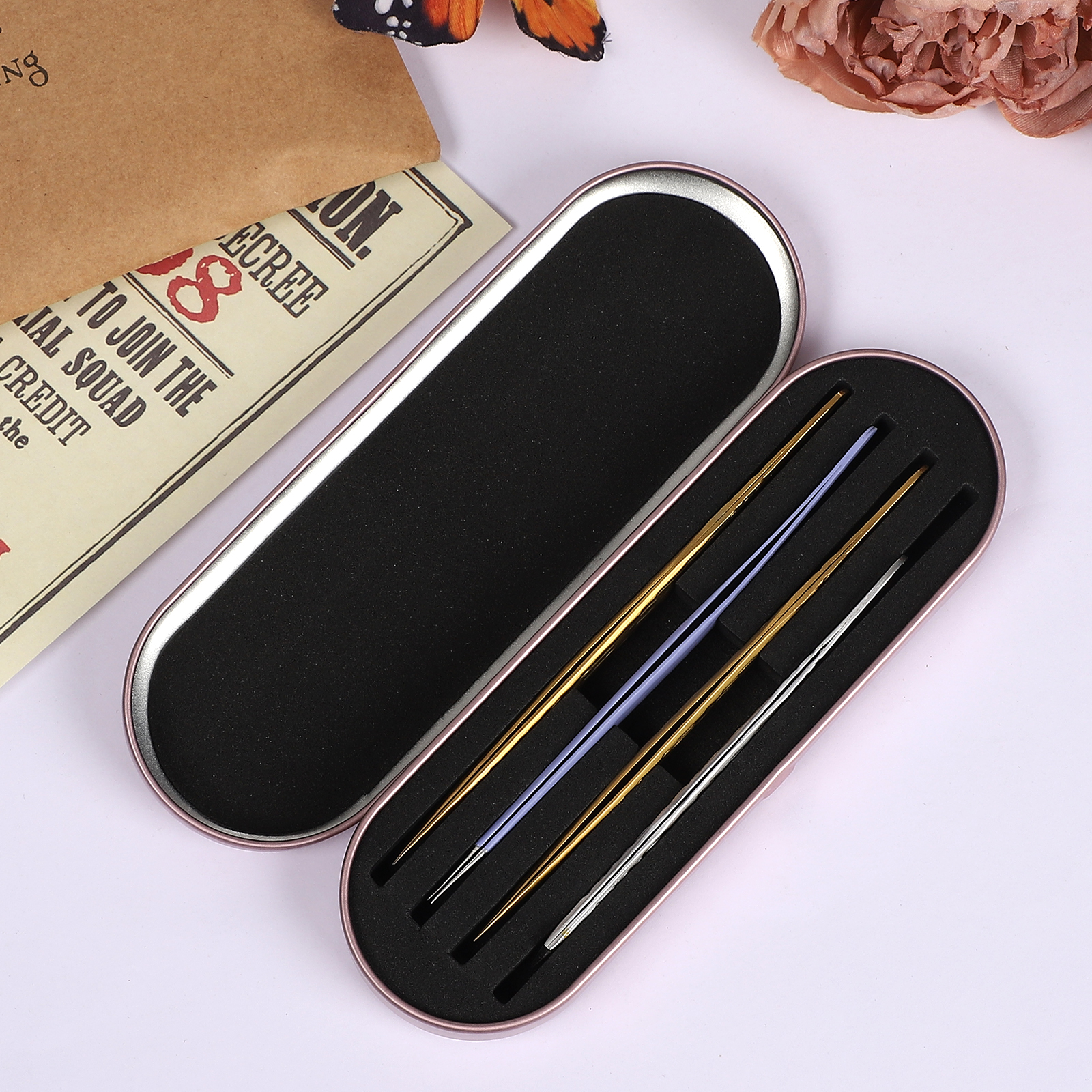 핀셋 보관함 - 빈티지 주석판