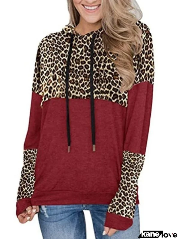 Leopard Print Plush Hoodie for Casual Style Loving Commuters