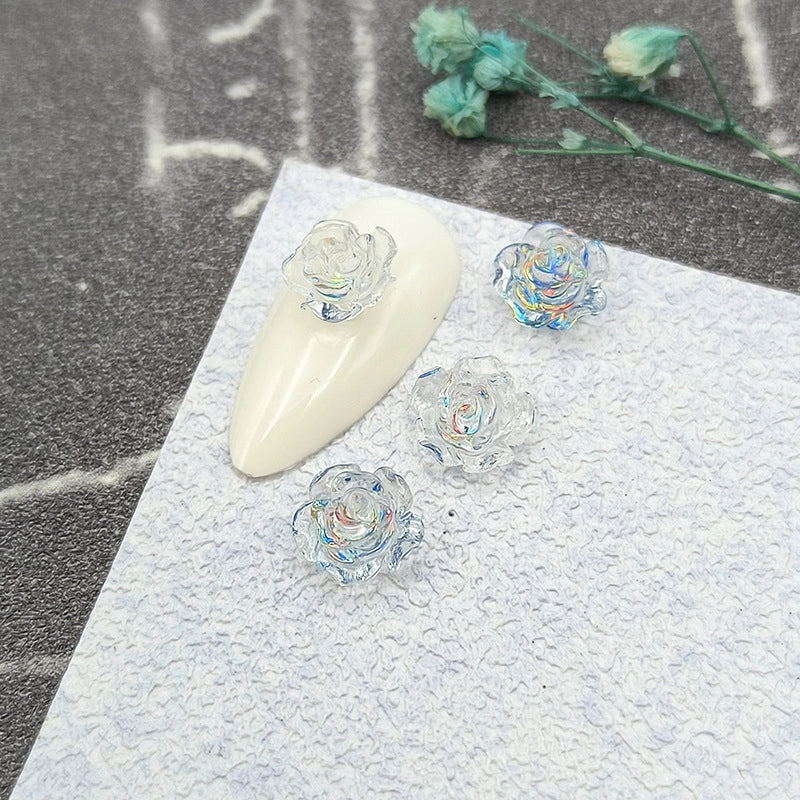 Sequin Nail Camellia Ornaments Ice Through Rose Nail Decorations DIY Three-dimensional Nail Accessories