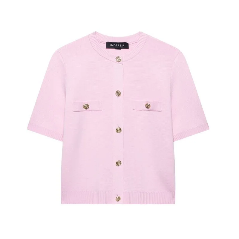 Nigikala Nigikala Spring 2025 New Women's Short-Sleeved Simple Fashion Knitted Jacket Skirt 1822023 1822025