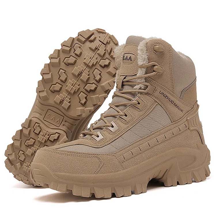 Men's Work Combat Boots Waterproof Non-Slip Warm Army Boots Work Boots (Thickened Version & Insulated Version)