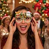 DIY Diamond Painting Christmas Glasses Frame No Lens 4pcs(Christmas happy)