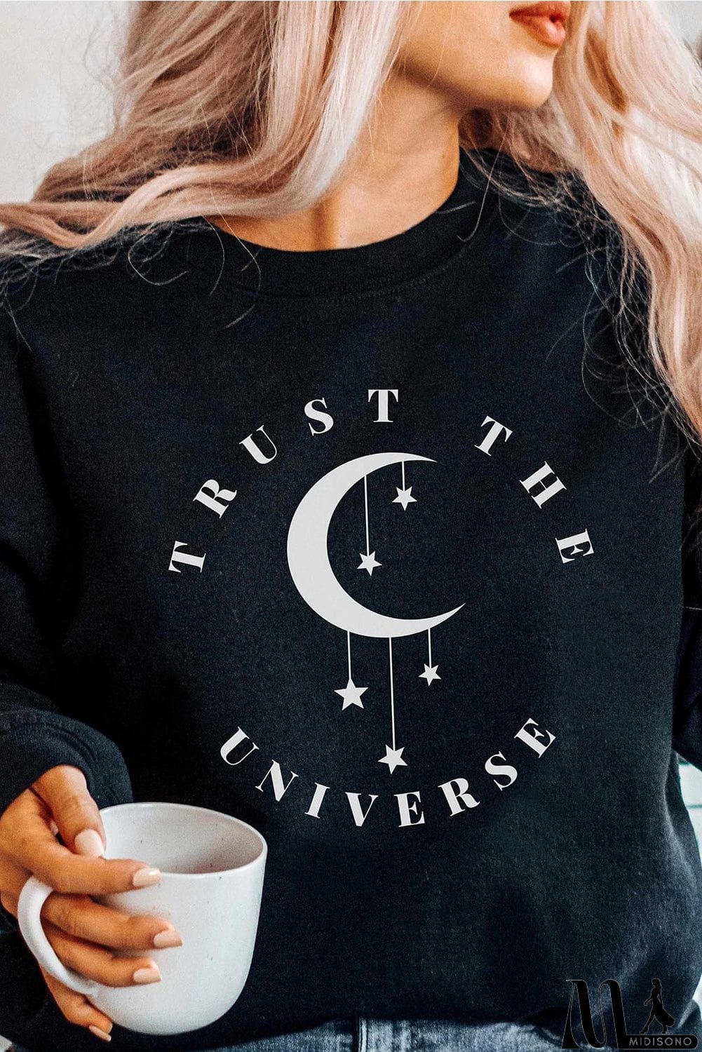 MidiSono - Trust The Universe Starmoon Graphic Sweatshirt