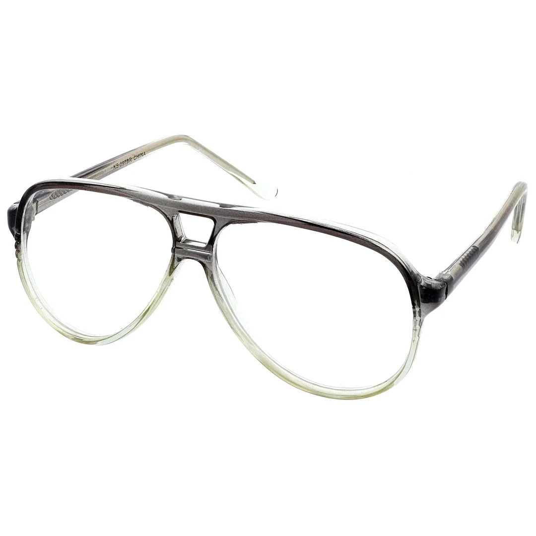 Retro Transparent Flat Top Teardrop Clear Lens Aviator Eyeglasses 56mm
