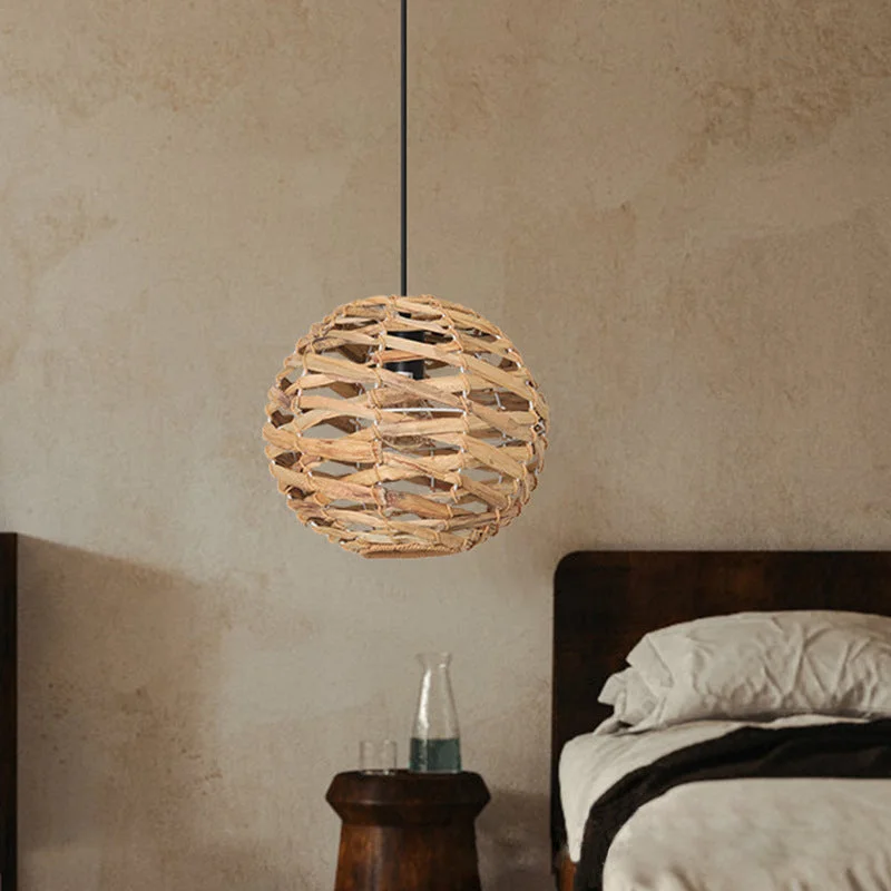 Spherical Straw Decorative Pendant Light Lampshade