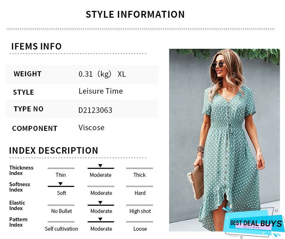 Fashion Holiday Dress Wave Point Skirt Before Short After Growing Up Dress