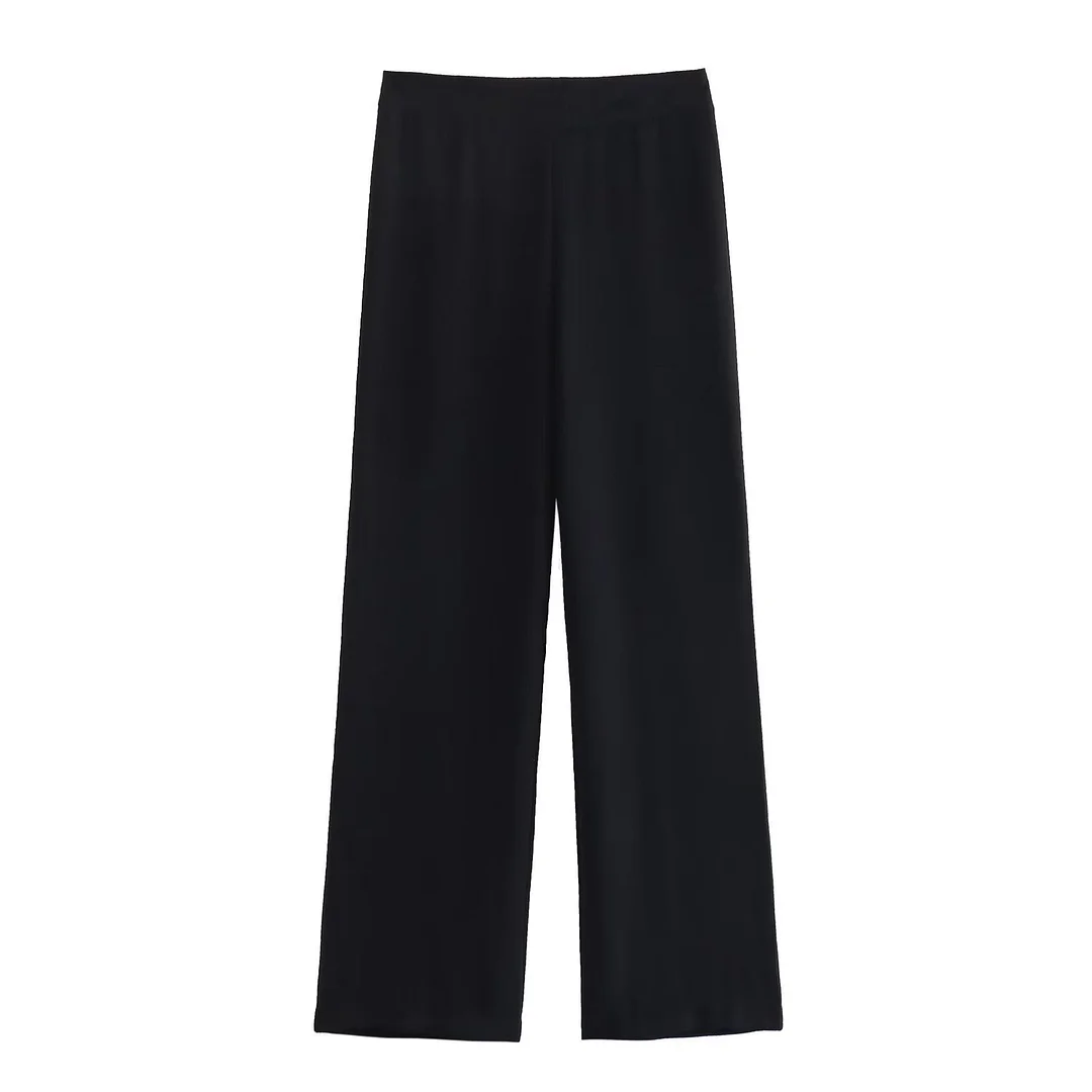 Nigikala Nigikala Women's Explosive Solid Color With Belt Medium Long Vest + Casual Pants Set