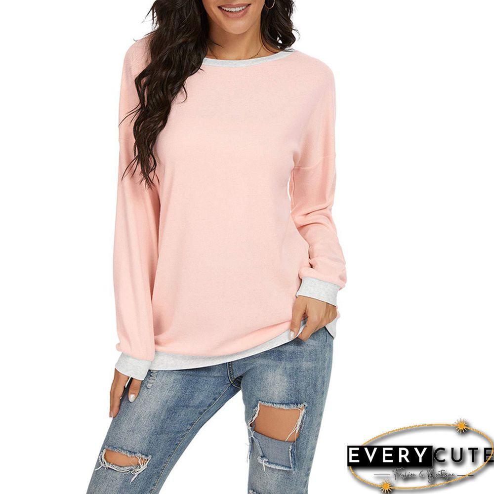 Light Pink Off the Shoulder Long Sleeve Top