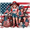 Independence Day Girl-11CT Stamped Cross Stitch 40*40cm tapestrymarket