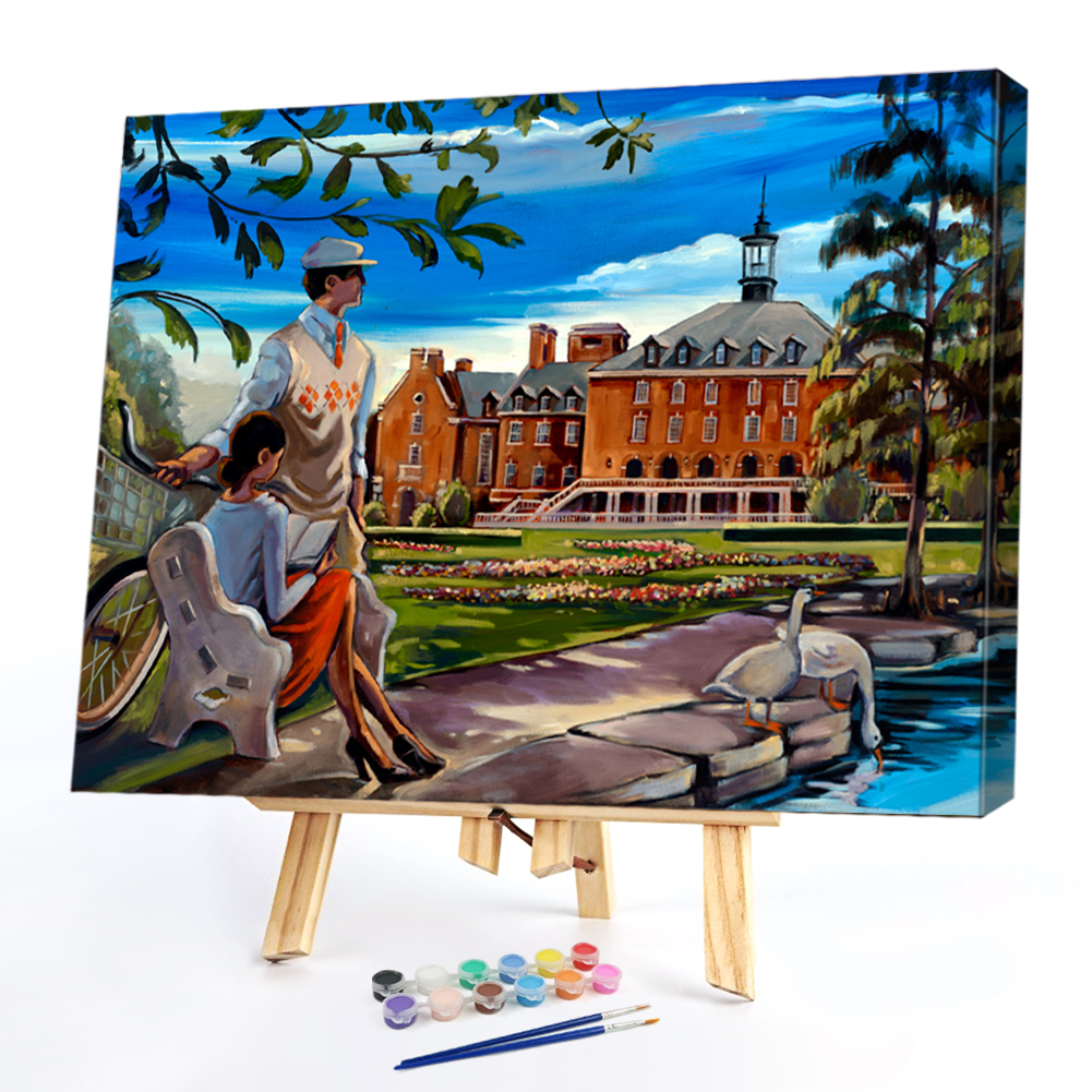 

50*40CM - Paint By Numbers - Outdoor People Exercising, 501 Original