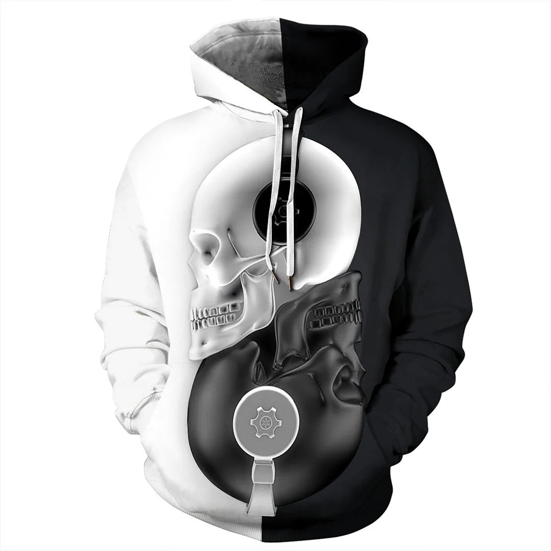 Halloween Skull Sweater 3D Digital Print Hooded Unisex Sweater