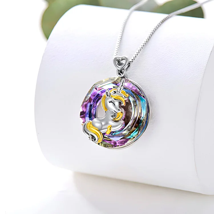 S925 Life is Magical Unicorn Crystal Necklace