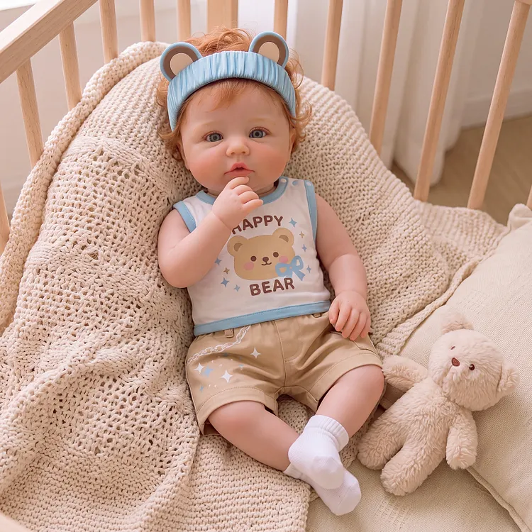 [Pre-Order]Babeside Lioran 12"/16" Realistic Full Silicone Baby Boy Doll &ndash; Soft Touch Feel & Cute Bear Clothing Set