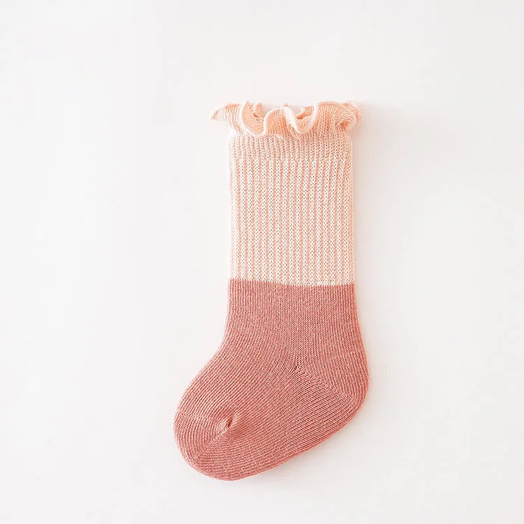 Baby Color-block Ruffled Edge Socks