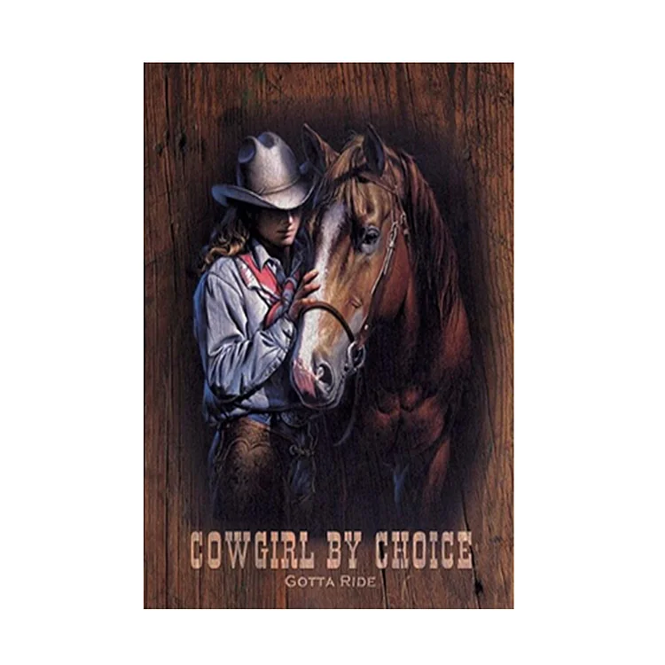 Cowboy - enseigne vintage en étain - 7.9x11.8 & 11.8x15.7inch