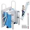 [US Local Warehouse] Ceiling Mount Attic Ladder Hidden Retractable Loft Ladder W/Pull Rod (Blue)