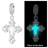 925 Sterling Silver Luminescent Retro Cross Pendant Charm