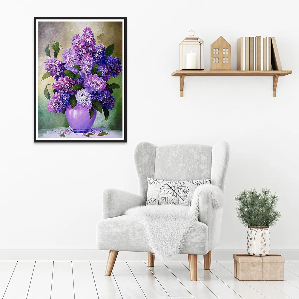 Diamond Painting - Full Round Drill - Purple Orchids