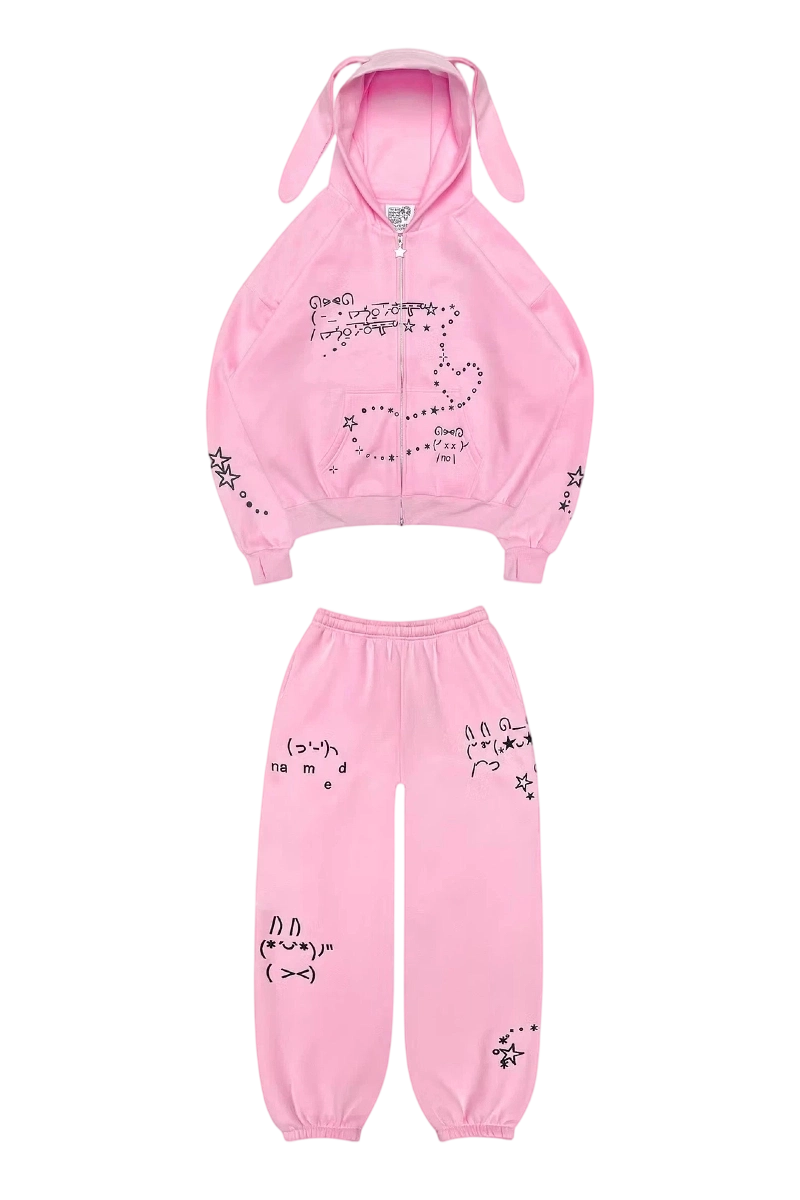 MALFUNCTION BUNNY SET BABY PINK (DETACHABLE EARS)