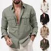  Camicia da uomo a maniche lunghe con doppio taschino
