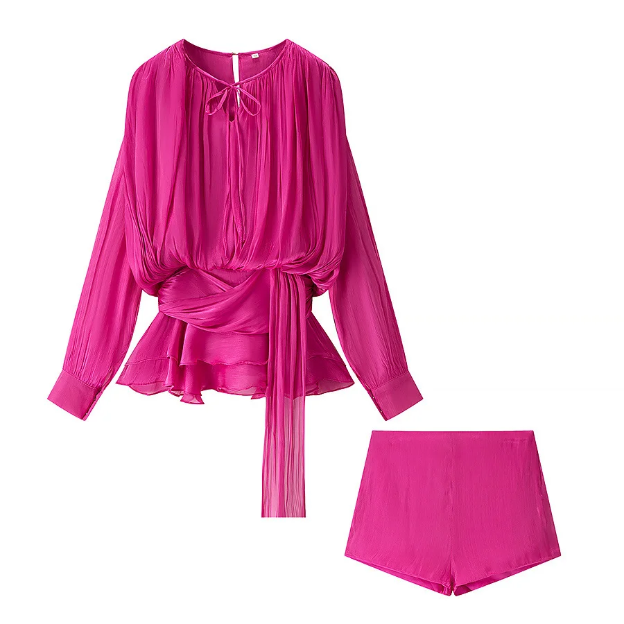 Nigikala Nigikala Temperament Lantern Dress Women's Spring New Short Skirt To Collect Irregular Lotus Leaf Edge Tie