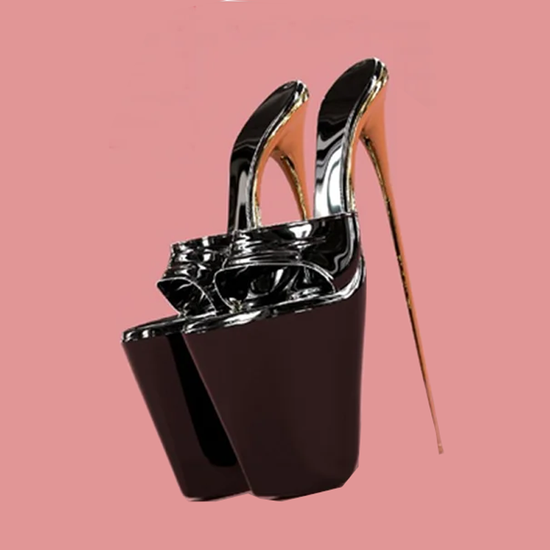 2026 New Glossy High Heel Mules for Women - Sexy Stiletto Sandals for Club Wedding Party  highheelher