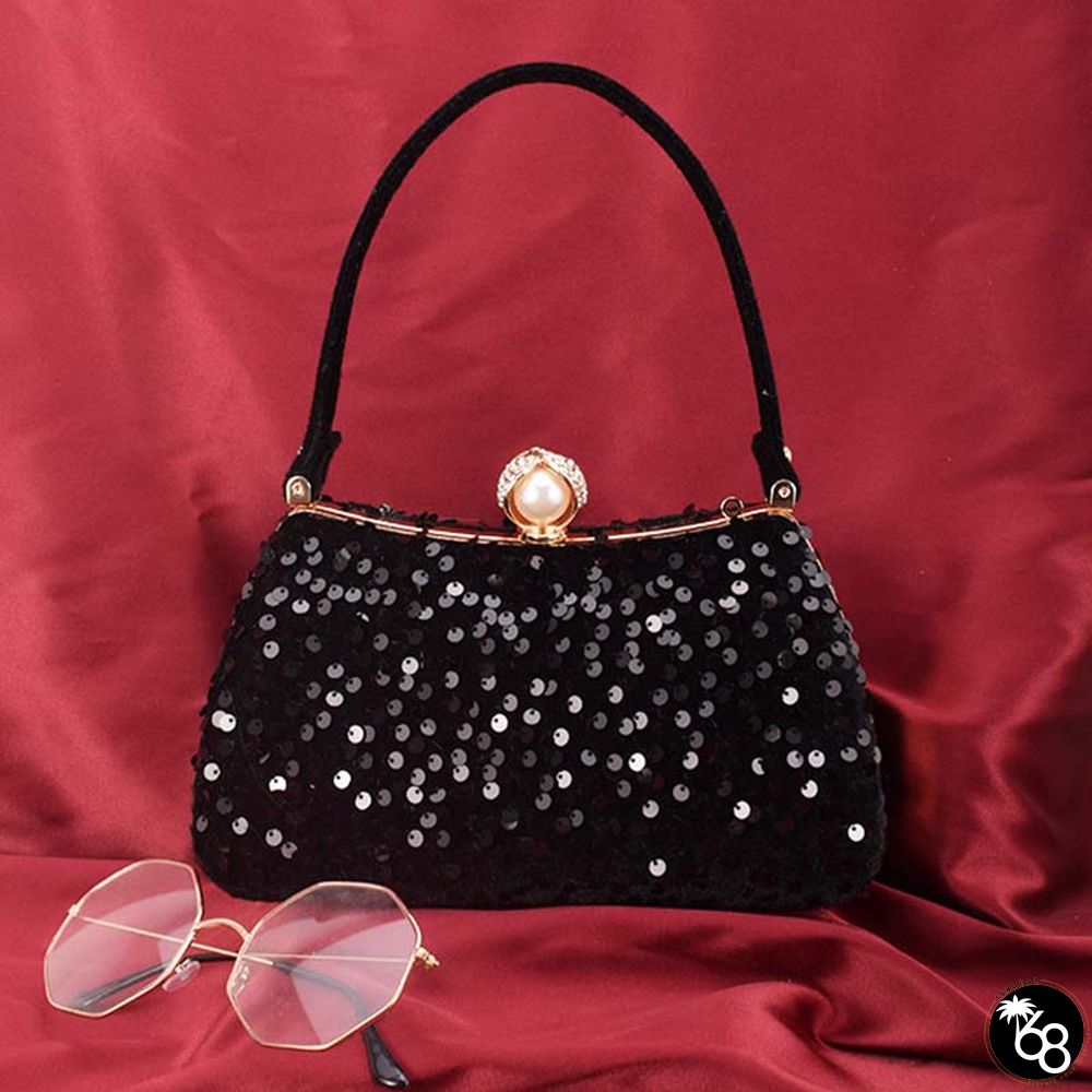 Black Formal Patchwork Sequins Bags | 168DEAL