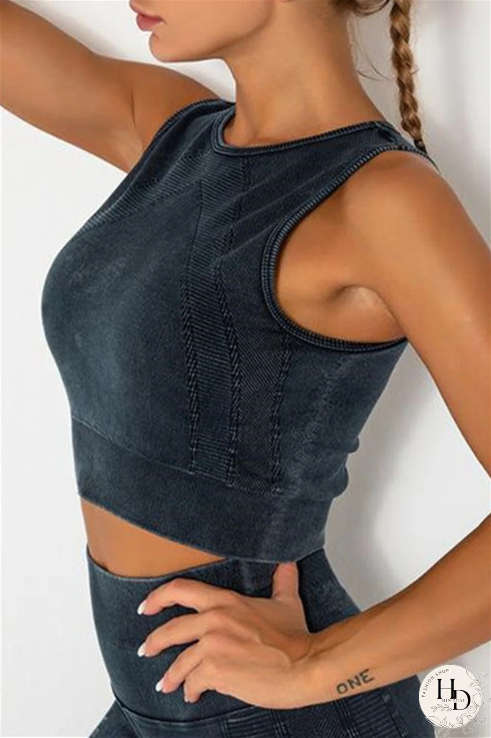 Grey Casual Sportswear Solid Vests