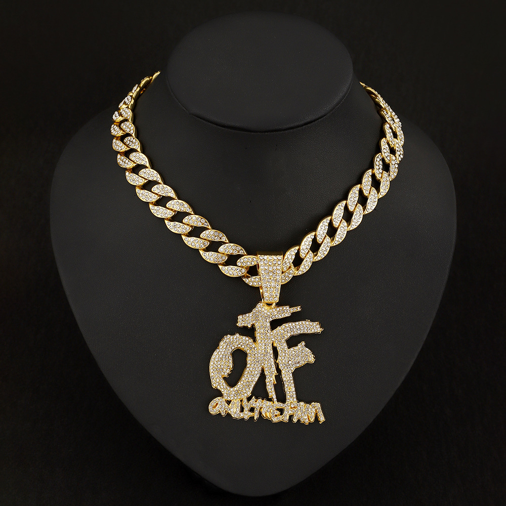   Hip Hop Diamond Off Letter Pendant Necklace
