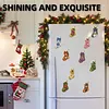 10PCS DIY Pearl Diamond Painting Christmas Fridge Magnets, Sparkling Rhinestone Refrigerator Magnet Craft Kit for Home Decor & Gifts
