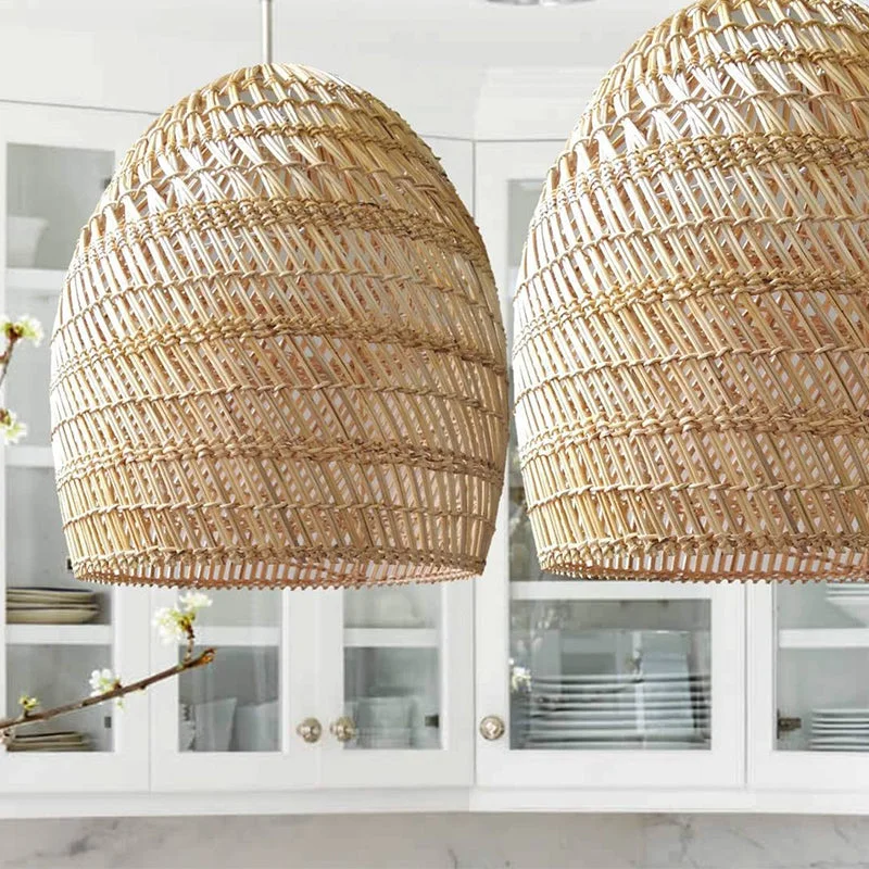Rattan Pendant Lampshade Wikcer woven Hanging Light