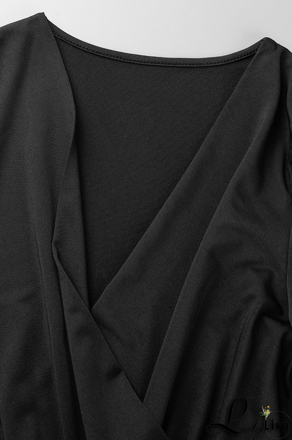 Coffee Sexy Solid Fold V Neck Asymmetrical Dresses