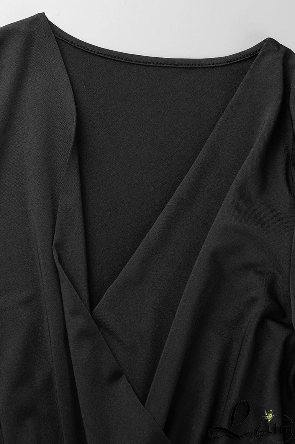 Coffee Sexy Solid Fold V Neck Asymmetrical Dresses