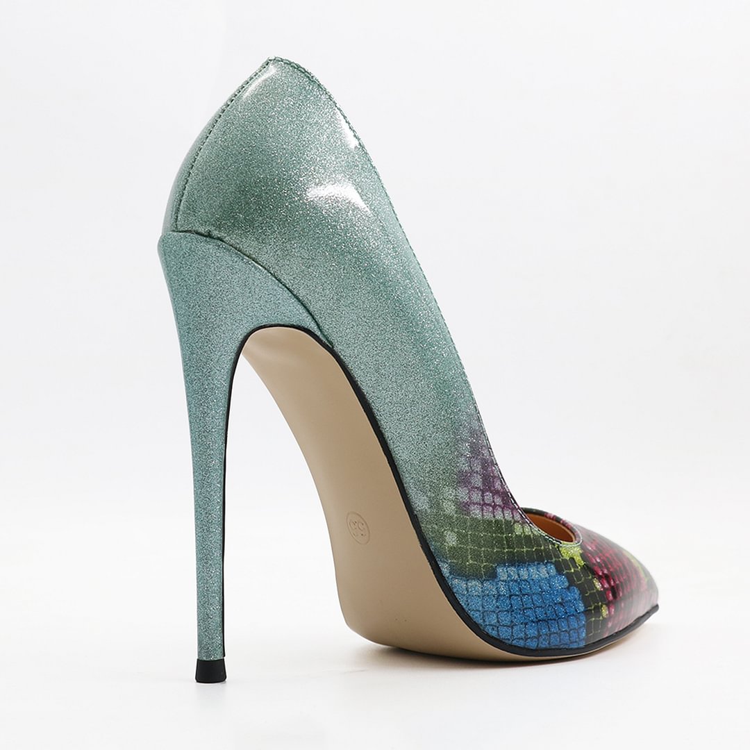 4.72" Mixcolor Fashion Heels Party Pumps-vocosishoes