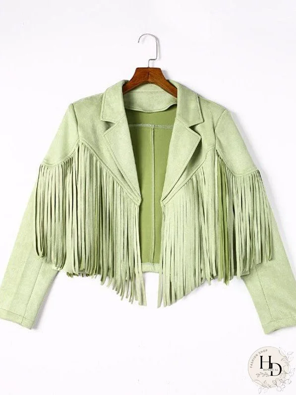 Sophisticated Fringe Suede Jacket