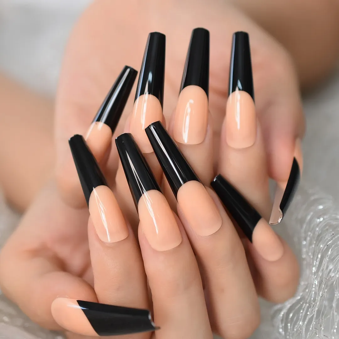 Fake Nails With Sticker Nails Matte Manicure Prss On Nails Acrylic Medium Stiletto Slim Fake Fingernail For Women DIY Nail Art-Nail Inspo