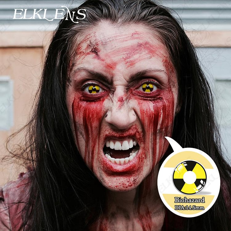 Halloween Biohazard Yellow Cosplay Contact Lenses