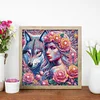 Girl Wolf - Crystal Rhinestone Diamond Painting